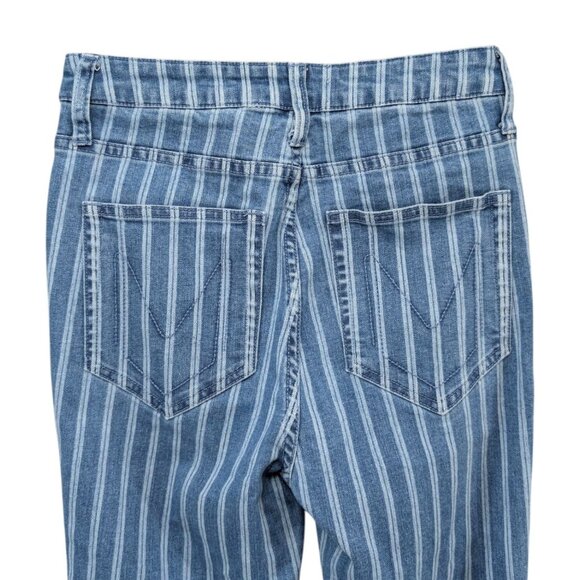 Show Me Your Mumu Berkeley Bells Fountain Jeans Womens Blue Stripe Flare Size 26 - Picture 4 of 11